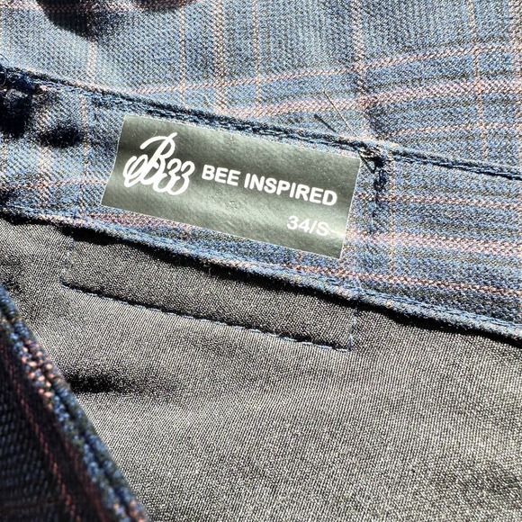 Bee Inspired B33 plaid checkered‎ men's pants size  34S - Picture 6 of 9
